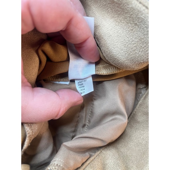 LOFT Faux Suede High Waist Curvy Skinny Pants Tan Camel Size 12 547187 - Picture 4 of 9